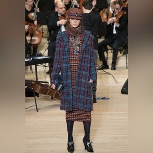 CHANEL 2018 Hamburg Runway Multicolor Tweed Coat 40